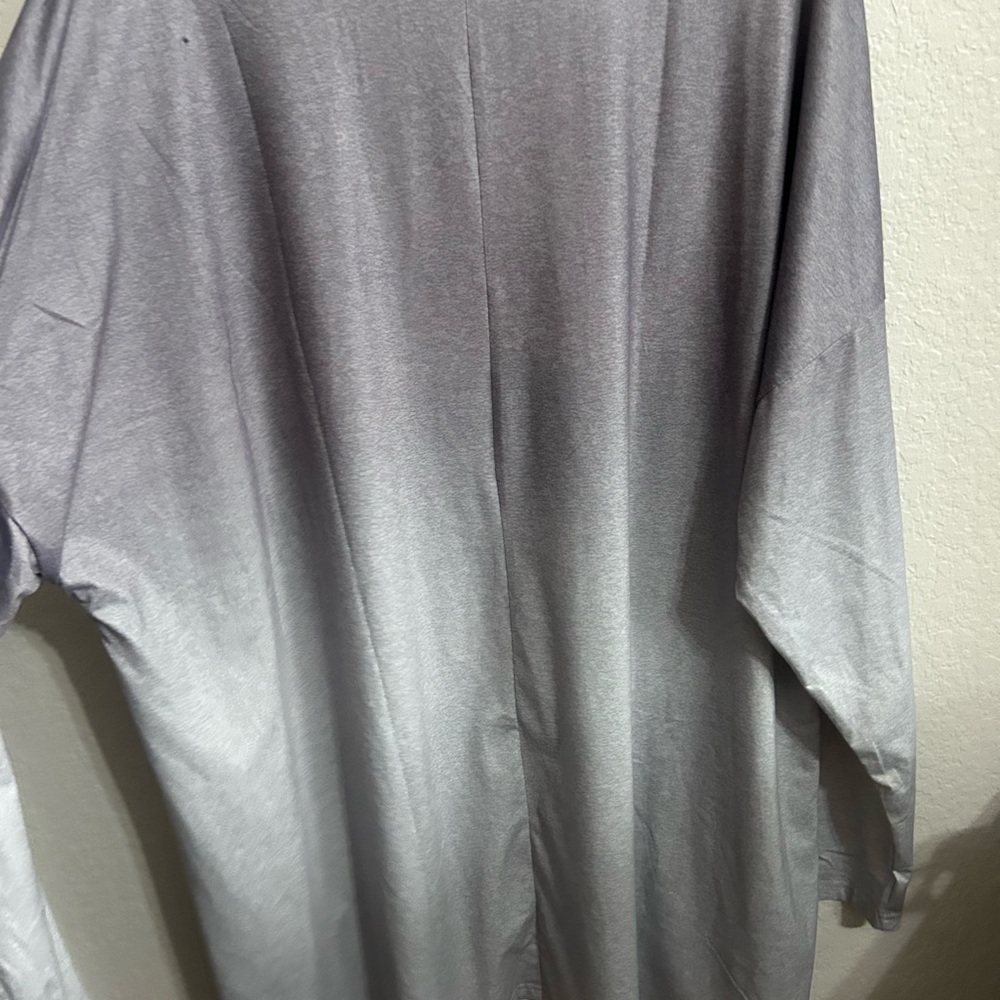 Gray Long Sleeve Tee with Ombre Effect
